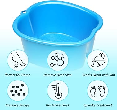 MitButy Large Foot Bath Spa Bowl for Home Use Sturdy Plastic Soak Basin for Pedicure Relax Detox and Massage Tub to Get Rid of Callus Cuticles Dead Skin Fits - Image 4