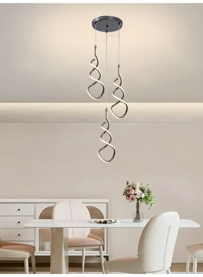 Best Power Modern LED Chandelier 3-Light 6001-3 with 3 Lighting Levels – 60W Pendant Light with Adjustable Height 130cm – Stylish LED Ceiling Light for Living Room, Dining Room, and Bedroom - Image 1