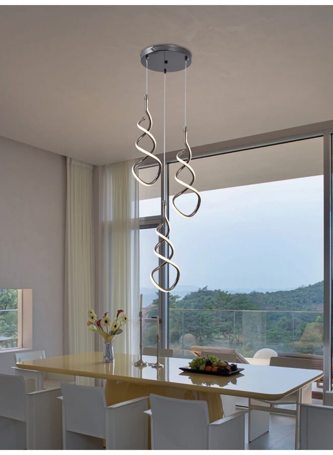 Best Power Modern LED Chandelier 3-Light 6001-3 with 3 Lighting Levels – 60W Pendant Light with Adjustable Height 130cm – Stylish LED Ceiling Light for Living Room, Dining Room, and Bedroom - Image 2