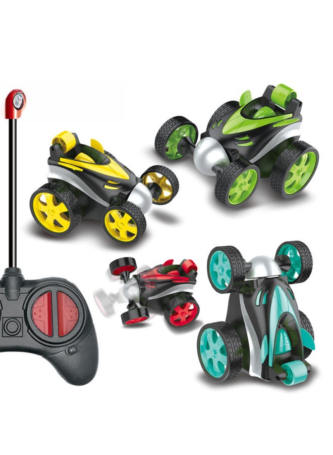 Electric Remote Control Double-sided Flip Dump Truck Toy Car Stunt Vehicle Children's Plaything Street Stall Toy-Color:Blue-Proportion:Remote Control - Image 1