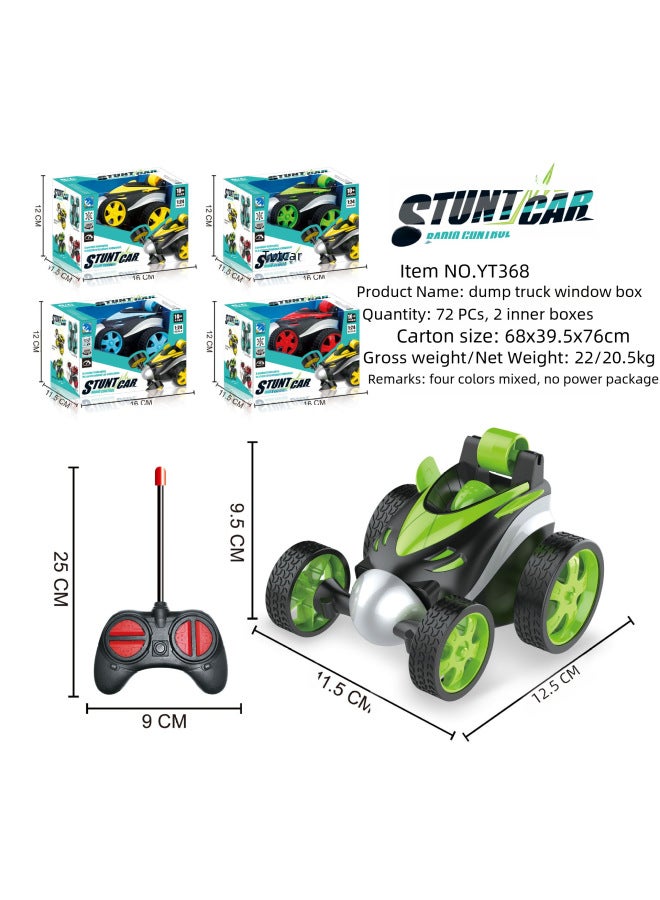 Electric Remote Control Double-sided Flip Dump Truck Toy Car Stunt Vehicle Children's Plaything Street Stall Toy-Color:Blue-Proportion:Remote Control - Image 4