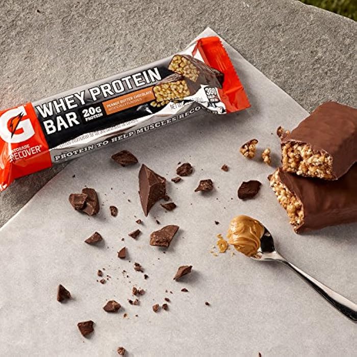 Gatorade Whey Protein Recover Bars, Peanut Butter Chocolate, 2.8 ounce bars (Pack of 12) - Image 5