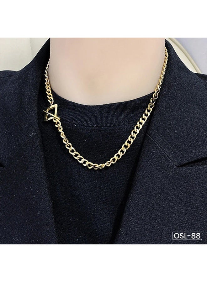 Osluxe Gold Plated Stainless Steel Anti-Tarnish Dual Strand Geometric Necklace for Women – OSL88 - Image 5