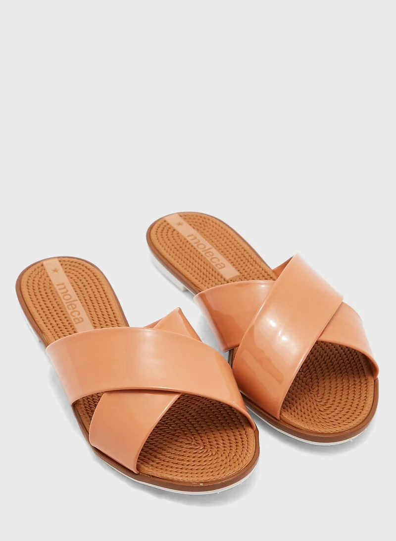MOLECA Casual Cross Strap Flat Sandals