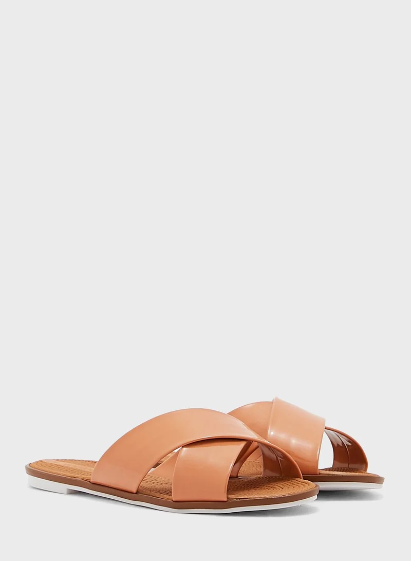 MOLECA Casual Cross Strap Flat Sandals