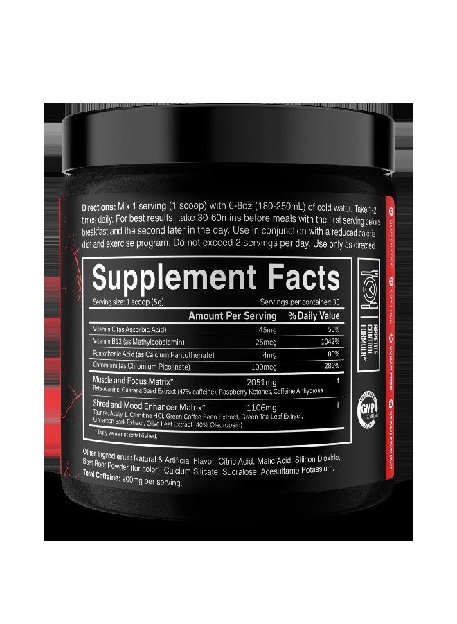 JNX Sports ذا ريبر! حارق الدهون قبل التمرين بنكهة الفراولة - 30 حصة تركيبة حرارية + مثبط للشهية L-Carnitine، Taurine و Raspberry Ketones - Image 3