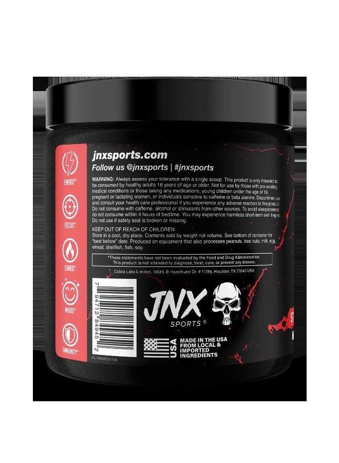 JNX Sports ذا ريبر! حارق الدهون قبل التمرين بنكهة الفراولة - 30 حصة تركيبة حرارية + مثبط للشهية L-Carnitine، Taurine و Raspberry Ketones - Image 2