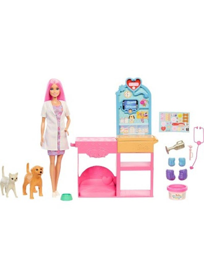 Barbie You Can Be Anything Fast Cast Veterinarian Clinic Playset (10+ Pieces) - Image 2