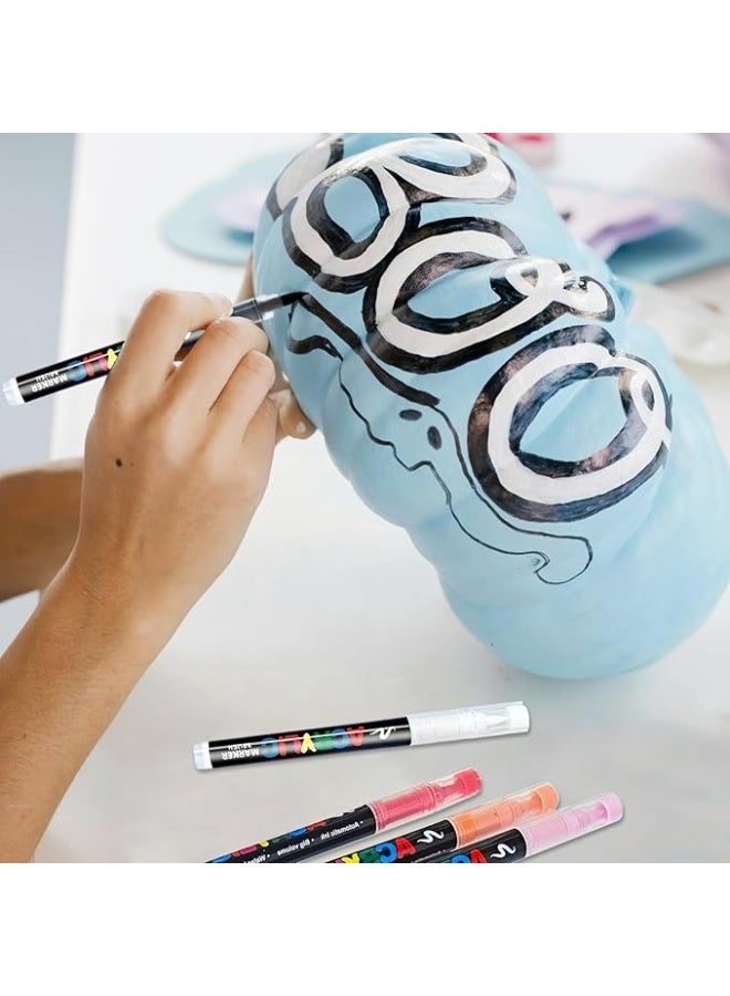 عام 24 ألوان الاكريليك الطلاء أقلام لينة فرشاة تلميح الاكريليك علامات التجفيف السريع مقاوم للماء الاكريليك الطلاء علامات ل قماش الخشب حجر السيراميك و لتقوم بها بنفسك الفن صياغة - Image 3