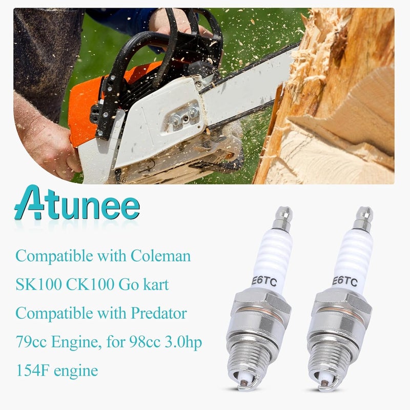 Atunee 2PCS Spark Plug for Coleman CT100U CC100X Mini Bike Dirt Pit Bike Replace for E5TC E6TC E6RC - Image 4