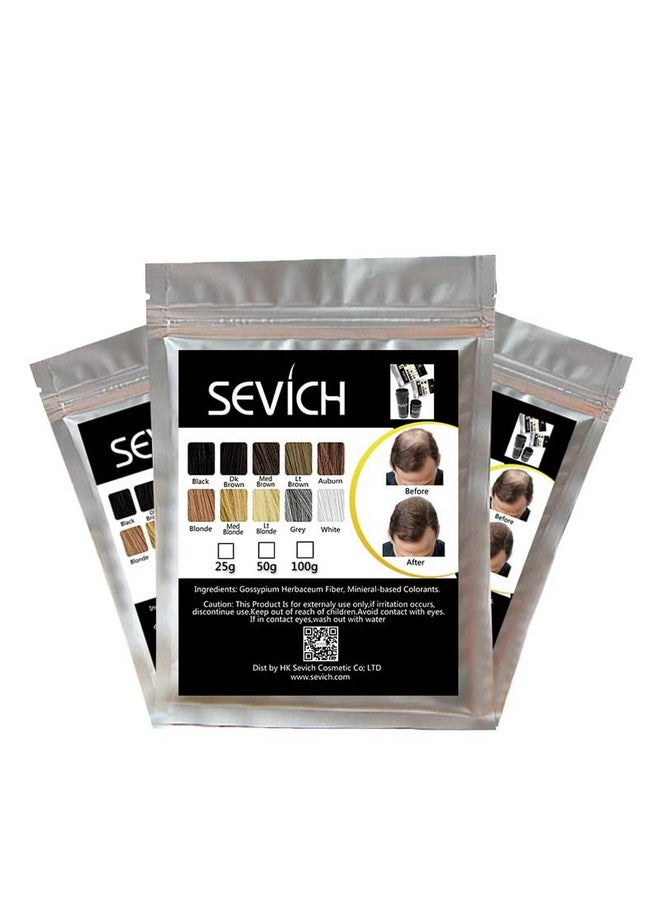 Sevich Hair Building Fiber Refill Bag (Dark Brown) Powder Based Fibers Natural Hair Thickening Fibre For Thin Hair Men & Women Cover Bald Spot 25Gm (Pack Of 3) - Image 1