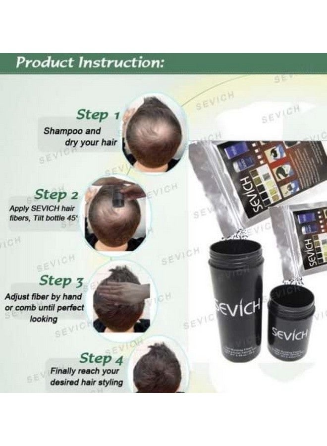Sevich Hair Building Fiber Refill Bag (Dark Brown) Powder Based Fibers Natural Hair Thickening Fibre For Thin Hair Men & Women Cover Bald Spot 25Gm (Pack Of 3) - Image 3