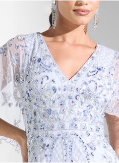 Adrianna Papell Embellished V- Neck Maxi Dress  - Image 3