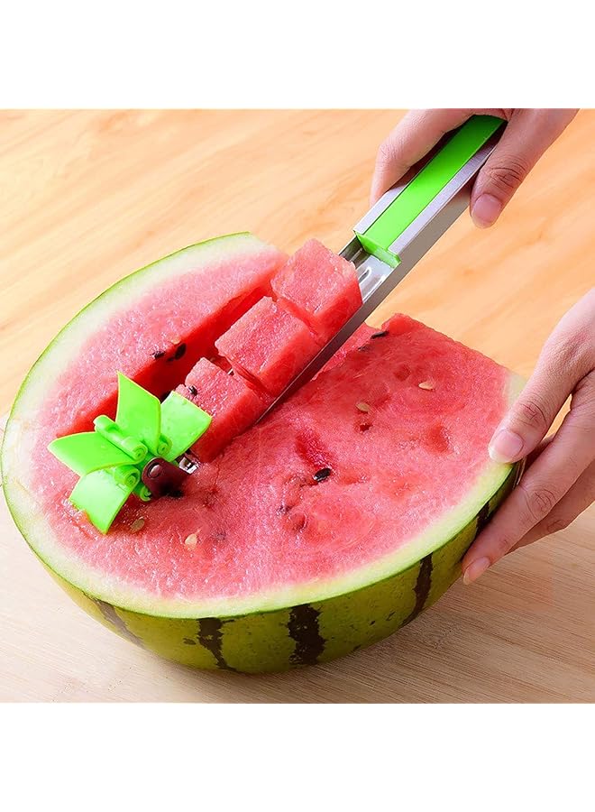 KASTWAVE Watermelon Cubes Slicer, Watermelon Windmill Cutter Slicer, Stainless Steel Watermelon Slicer Cutter Knife, New Kitchen Gadgets Stainless Steel Cutter, Fruit Vegetable Tools Kitchen Gadgets - Image 2