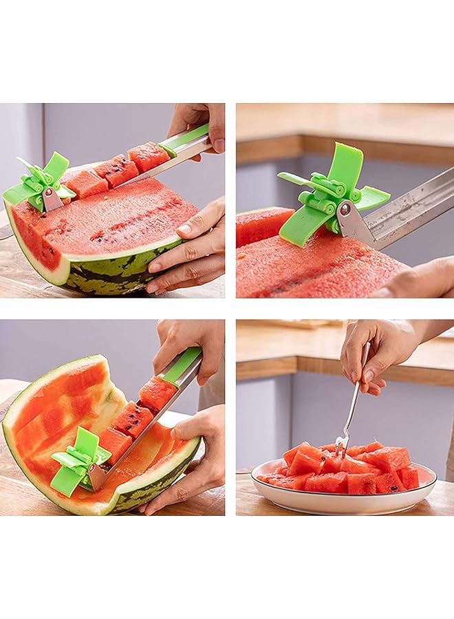 KASTWAVE Watermelon Cubes Slicer, Watermelon Windmill Cutter Slicer, Stainless Steel Watermelon Slicer Cutter Knife, New Kitchen Gadgets Stainless Steel Cutter, Fruit Vegetable Tools Kitchen Gadgets - Image 5
