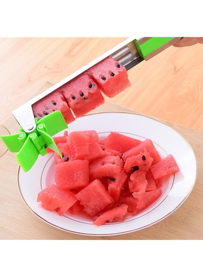 KASTWAVE Watermelon Cubes Slicer, Watermelon Windmill Cutter Slicer, Stainless Steel Watermelon Slicer Cutter Knife, New Kitchen Gadgets Stainless Steel Cutter, Fruit Vegetable Tools Kitchen Gadgets - Image 3