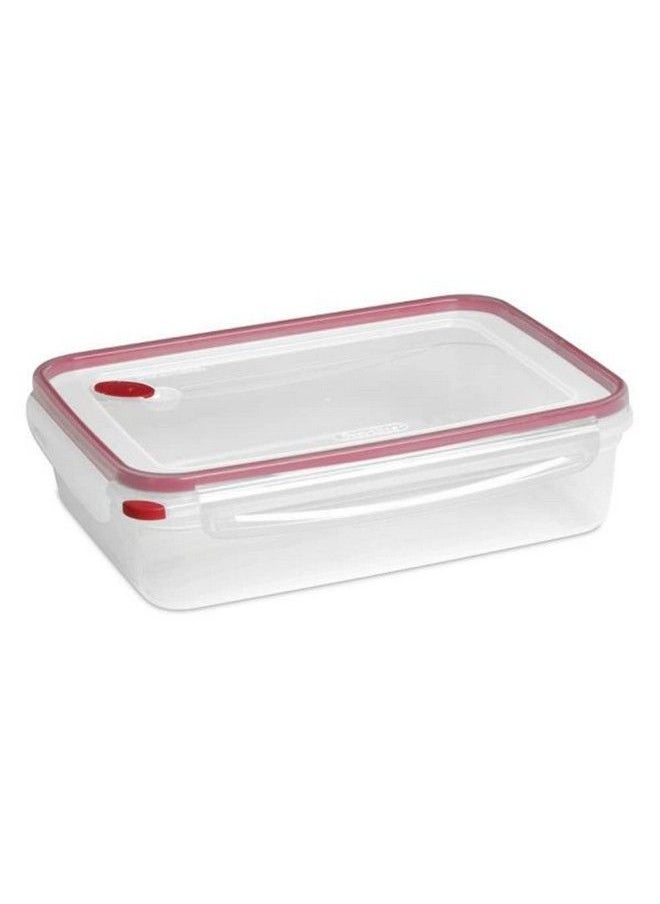 Sterilite - Food Storage Container Ultraseal Clear Rectangular 16 Cup Rocket Red Trim - Image 1