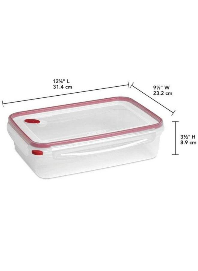 Sterilite - Food Storage Container Ultraseal Clear Rectangular 16 Cup Rocket Red Trim - Image 1