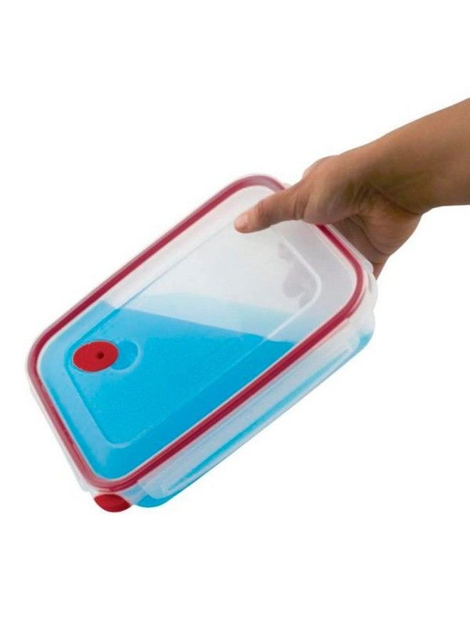 Sterilite - Food Storage Container Ultraseal Clear Rectangular 16 Cup Rocket Red Trim - Image 1