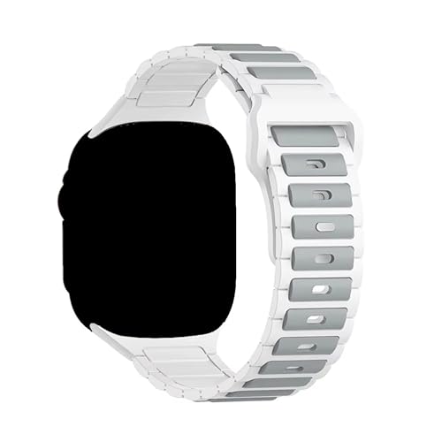GUOi® Silicone Watchband Compatible with Apple Watch Ultra 2 ＆ Ultra 49mm 45mm 44mm 42mm 46mm - Men & Women Strap for iWatch Se10/9/8/7/6/5/4/3/2/1 SE 46/44/45/49/42mm (Series 3/2/1) - WHITE/GRAY - Image 1
