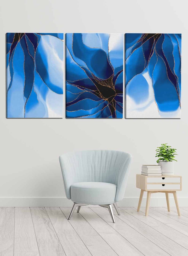 لوحة طقم من ٣ لوحات كانفاس على إطار خشبي، تصميم بالألوان المائية، للمنزل، غرفة المعيشة، المكتب، الديكور - Image 1