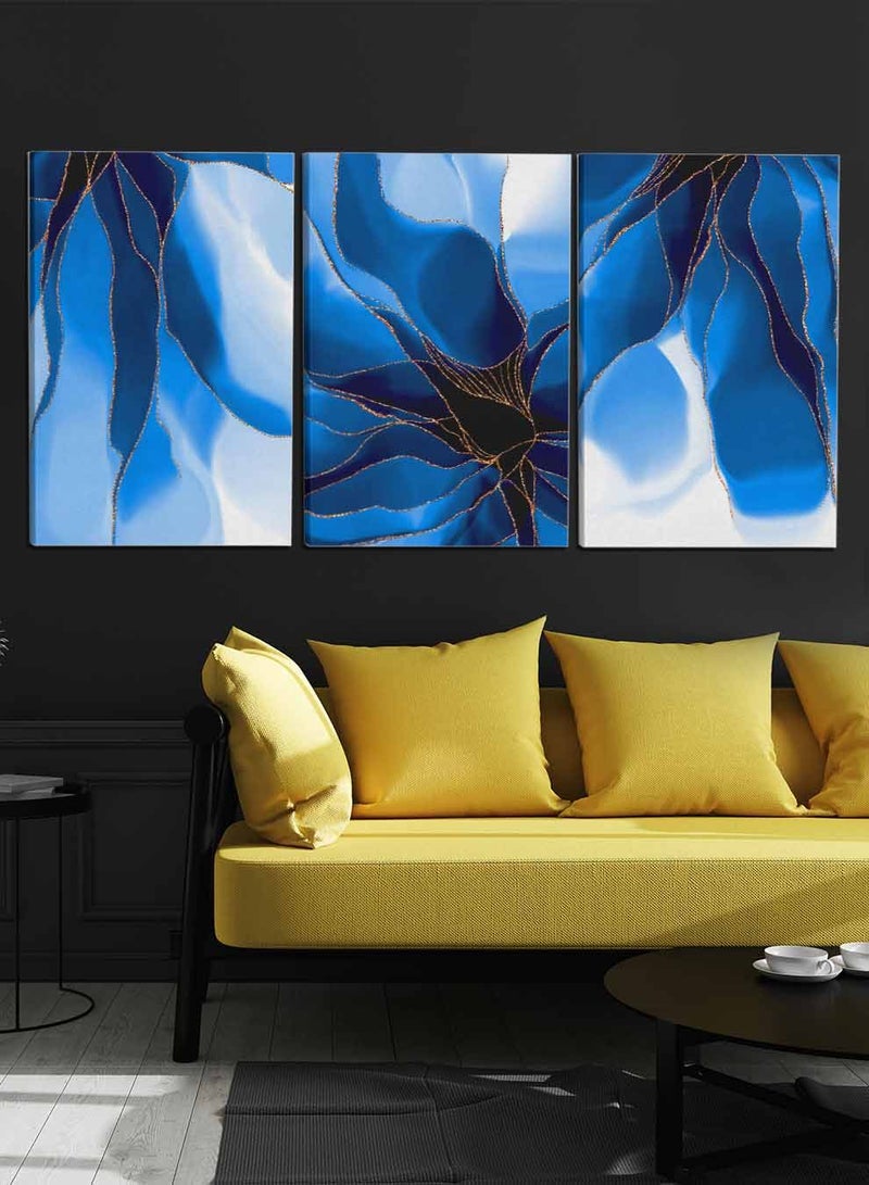 لوحة طقم من ٣ لوحات كانفاس على إطار خشبي، تصميم بالألوان المائية، للمنزل، غرفة المعيشة، المكتب، الديكور - Image 2