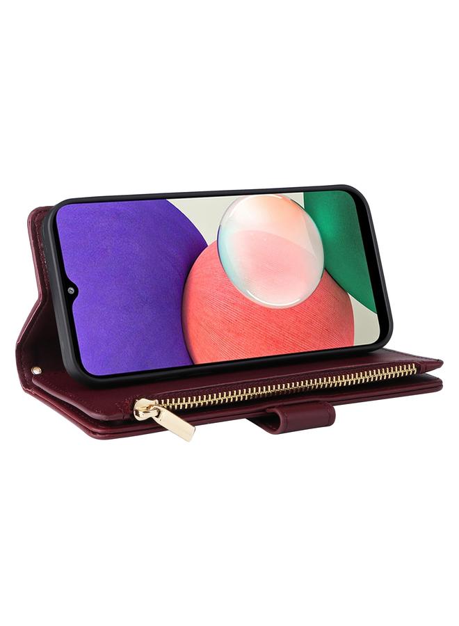 اس-توب جراب لهاتف Samsung Galaxy S22+ 5G Crossbody بسحاب ومحفظة من الجلد بتصميم معين الشكل - Image 5