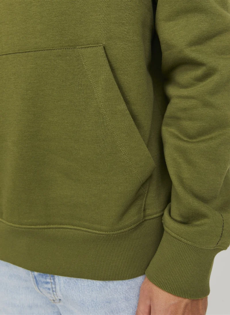 جاك & جونز Hooded Collar Green Men's Sweatshirt 12242225_JCOWAFFLE Backprint Sweat
