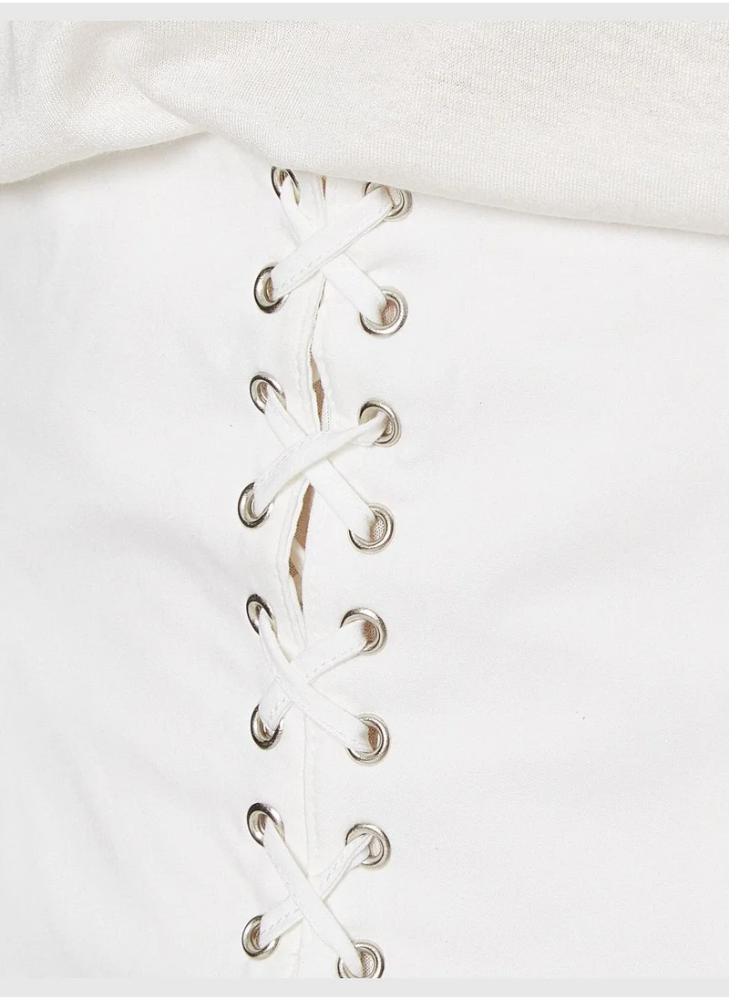 كوتون Eyelet Detailed Corset