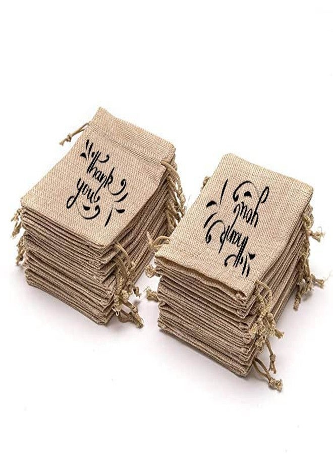Handmakers Sustainable Small Jute Potli Pouch for Pooja with Thank You Print | Small Jute Gift Pouch | Pack of 15 - Image 4