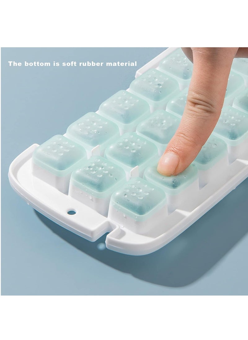 Generic - Press Type 48-Ice Cube Tray Quickly Ice Cubes Release Plastic Stackable Maker Mold with Ice Container  Scoop and Lid for Freezer Drinks Tea Coffee (Pink) - Image 1
