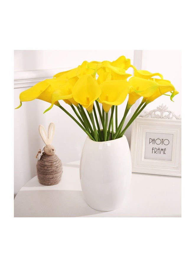 Generic - 10 Pieces Artificial  Yellow Calla lily Flower 34 Centimeters - Image 1
