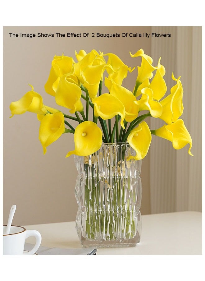 Generic - 10 Pieces Artificial  Yellow Calla lily Flower 34 Centimeters - Image 1