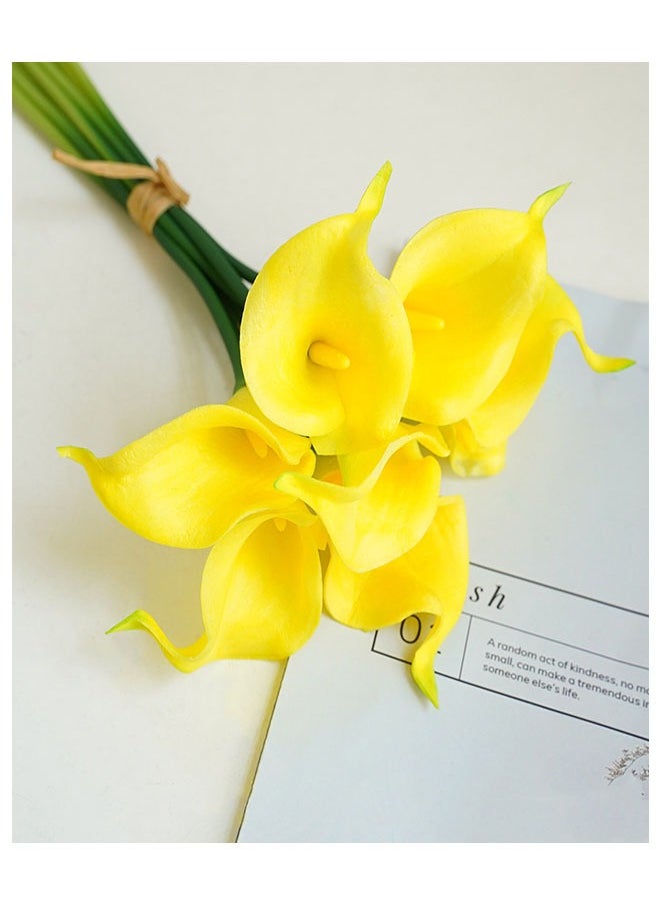 Generic - 10 Pieces Artificial  Yellow Calla lily Flower 34 Centimeters - Image 1