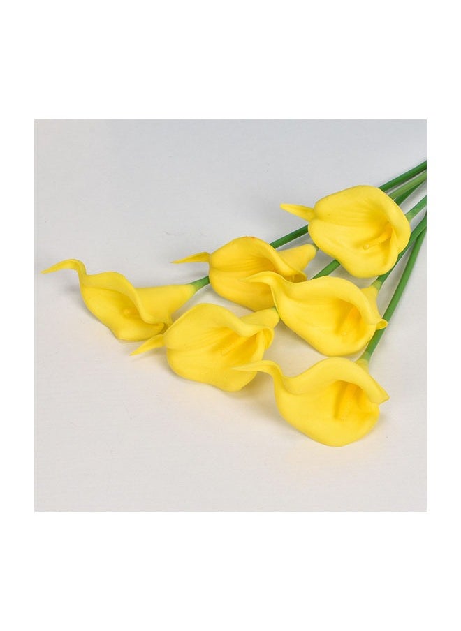 Generic - 10 Pieces Artificial  Yellow Calla lily Flower 34 Centimeters - Image 1