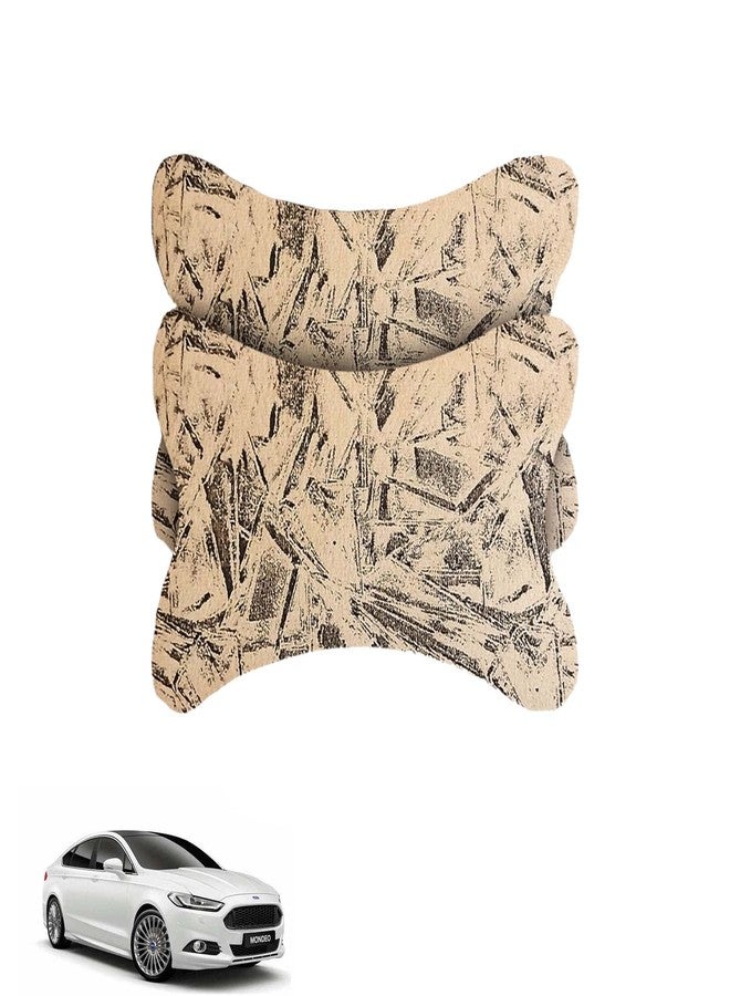 Adroitz Black & Beige Velvet Car Neck Rest Cushion Adjustable for All car (Set of 2) Ak31 - Image 1