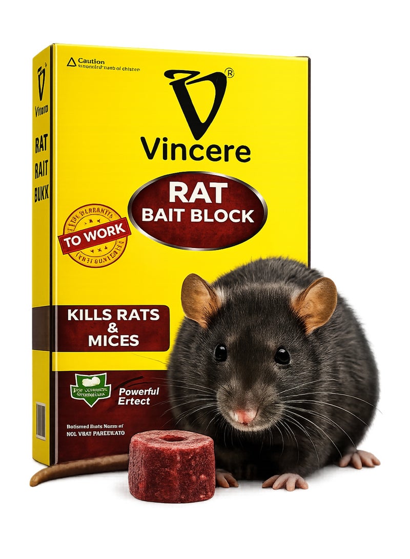 Rat Bait Block for Rats and Mice – Powerful Rodent Killer Bait Blocks for Indoor and Outdoor Use – Fast Action Rat and Mouse Control Solution - Image 1