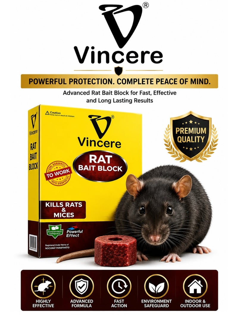Rat Bait Block for Rats and Mice – Powerful Rodent Killer Bait Blocks for Indoor and Outdoor Use – Fast Action Rat and Mouse Control Solution - Image 2