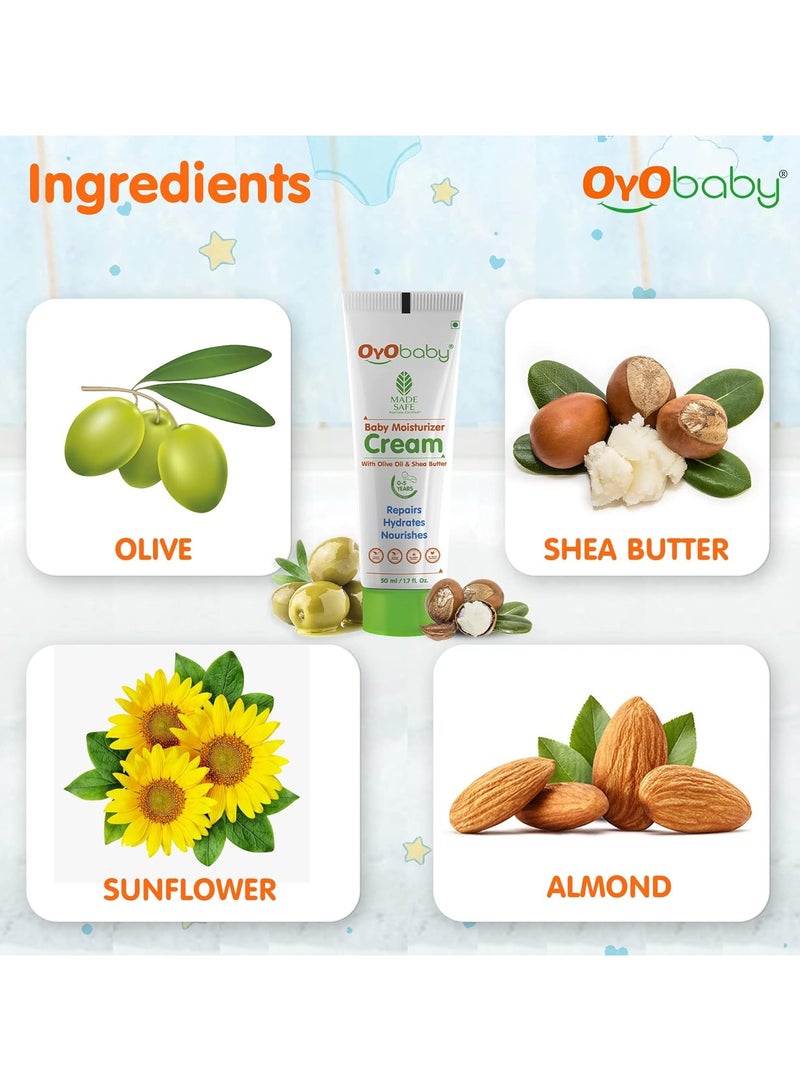 أيو بيبي كريم مرطب للأطفال من أويو بيبي بزيت الزيتون وزبدة الشيا كريم أطفال للاستخدام اليومي ولجميع أنواع البشرة 50 مل - Image 3