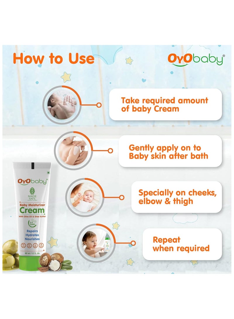 أيو بيبي كريم مرطب للأطفال من أويو بيبي بزيت الزيتون وزبدة الشيا كريم أطفال للاستخدام اليومي ولجميع أنواع البشرة 50 مل - Image 4
