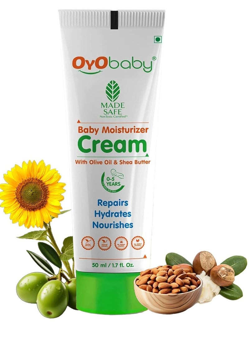 أيو بيبي كريم مرطب للأطفال من أويو بيبي بزيت الزيتون وزبدة الشيا كريم أطفال للاستخدام اليومي ولجميع أنواع البشرة 50 مل - Image 1
