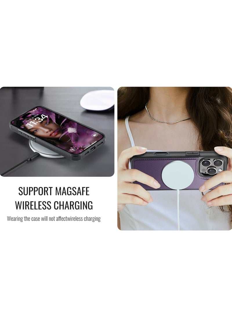 جيهود جراب حمايه من الجلد الصناعي الفاخر مع شحن لاسلكي مغناطيسي متوافق مع   IPhone 16 Pro Max (ارجواني) - Image 2