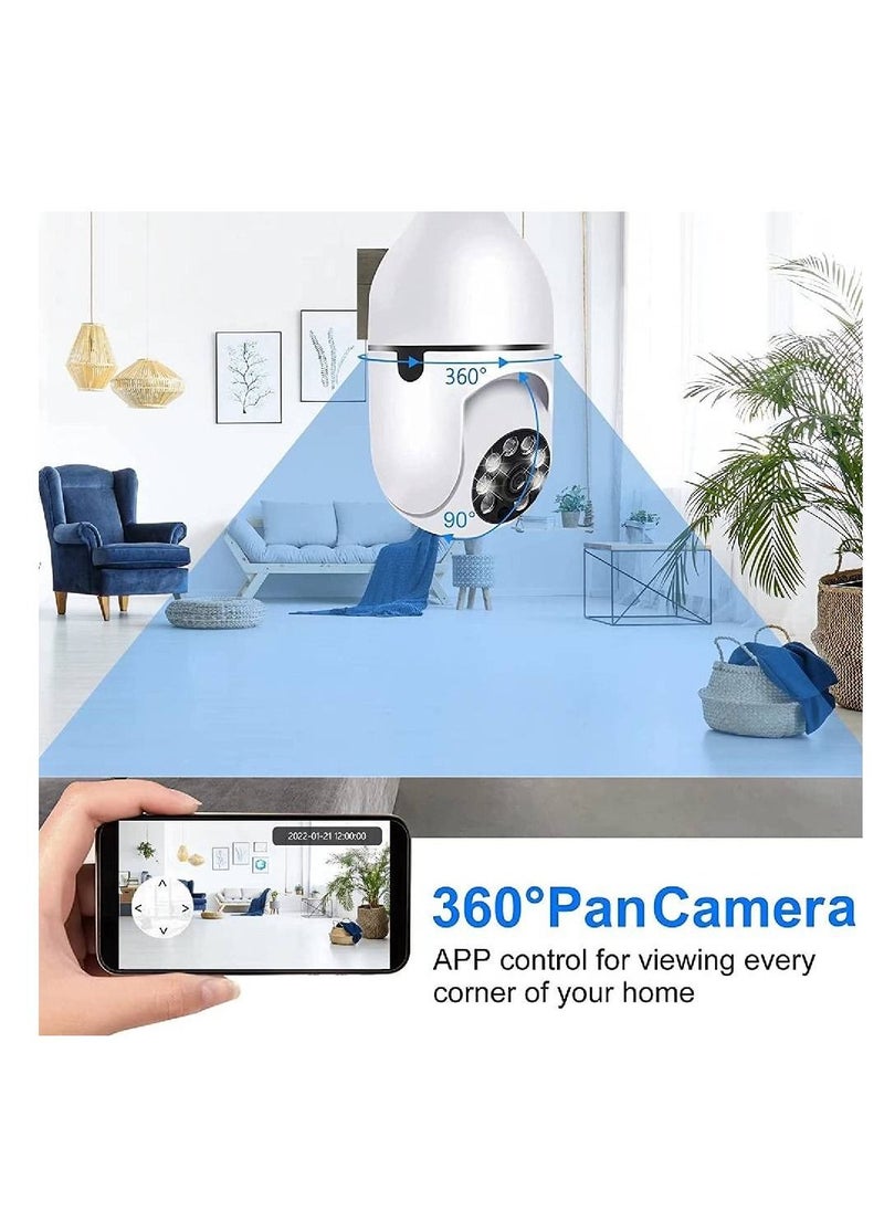 Generic - 360 Degree Security Cameras Wireless Outdoor, 2.4GHz & 5G WiFi Light Bulb Camera, 1080p Wireless Cameras for Home Security, Indoor Security Camera System, Motion Detection, Two-Way Audio - Image 1
