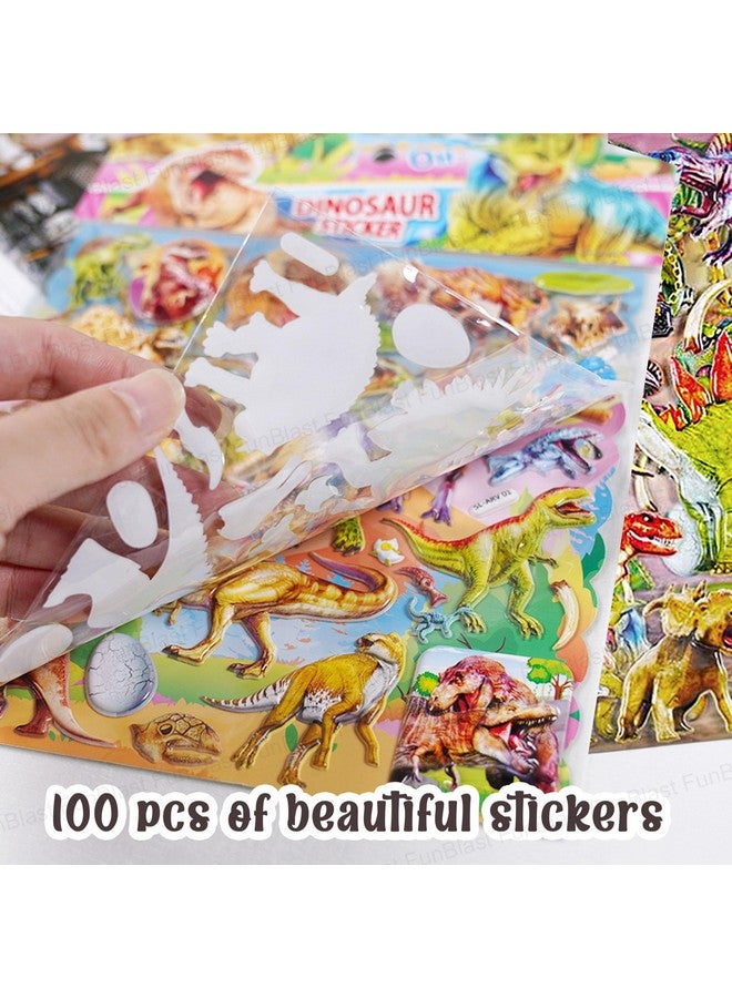 فنبلاست مجموعة ملصقات فن بلاست بطابع الديناصورات - ملصقات كاواي منتفخة للأطفال، ملصقات ثلاثية الأبعاد للبنات، ملصقات جمالية، ملصقات لطيفة، ملصقات إسفنجية للأطفال، ملصقات ذاتية اللصق (مجموعة من قطعتين) - Image 5