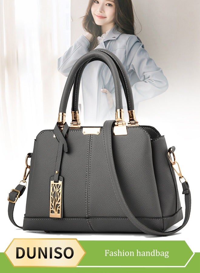 DUNISO Women's Handbag，Large Capacity PU Leather Shoulder Bag for Women,Fashionable Elegant Waterproof Crossbody Bag with Detachable Shoulder Strap and Handles,Suitable for Shopping, Work, Dating, Travel  - Image 1