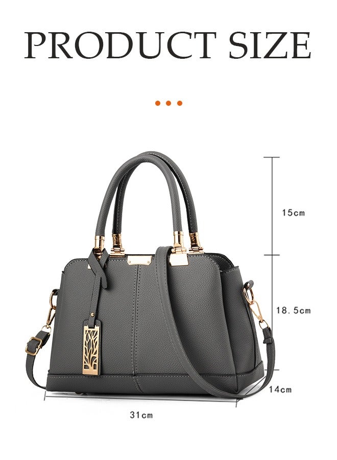 DUNISO Women's Handbag，Large Capacity PU Leather Shoulder Bag for Women,Fashionable Elegant Waterproof Crossbody Bag with Detachable Shoulder Strap and Handles,Suitable for Shopping, Work, Dating, Travel  - Image 2