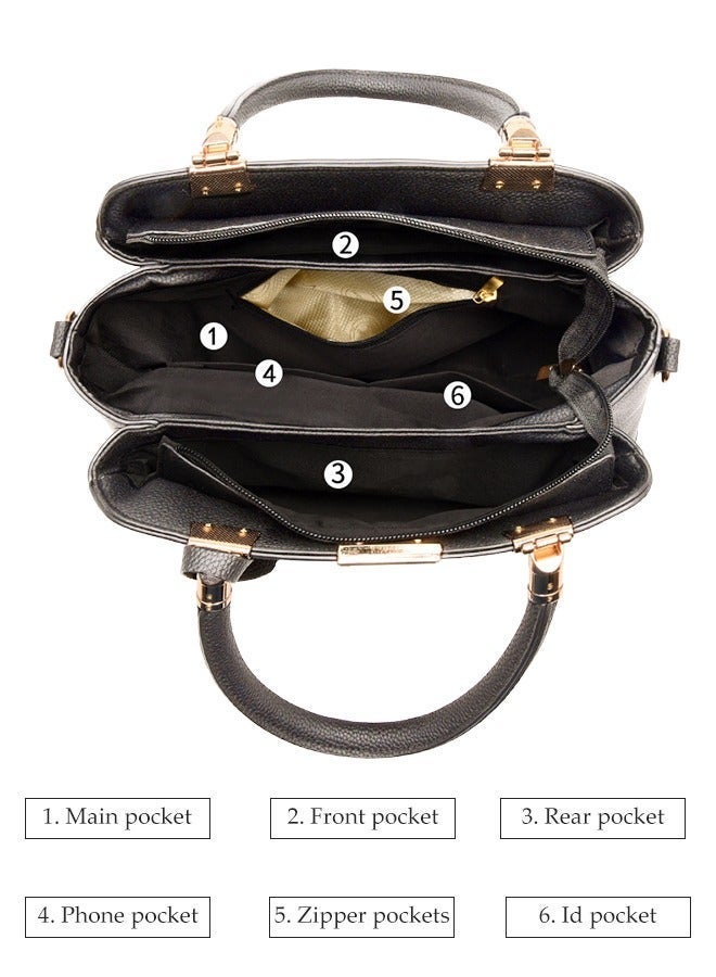 DUNISO Women's Handbag，Large Capacity PU Leather Shoulder Bag for Women,Fashionable Elegant Waterproof Crossbody Bag with Detachable Shoulder Strap and Handles,Suitable for Shopping, Work, Dating, Travel - Image 4