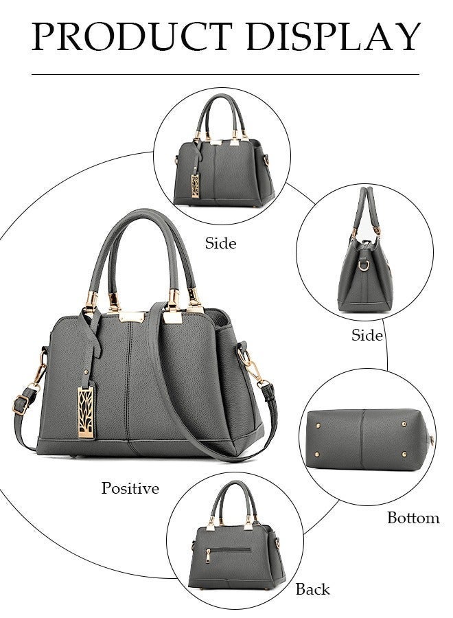 DUNISO Women's Handbag，Large Capacity PU Leather Shoulder Bag for Women,Fashionable Elegant Waterproof Crossbody Bag with Detachable Shoulder Strap and Handles,Suitable for Shopping, Work, Dating, Travel - Image 5