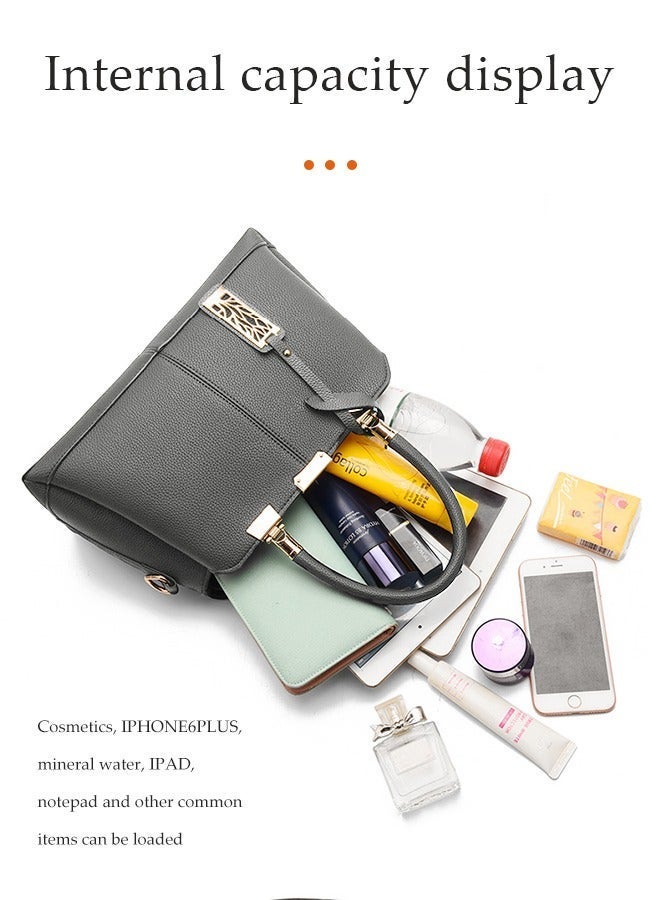 DUNISO Women's Handbag，Large Capacity PU Leather Shoulder Bag for Women,Fashionable Elegant Waterproof Crossbody Bag with Detachable Shoulder Strap and Handles,Suitable for Shopping, Work, Dating, Travel - Image 3