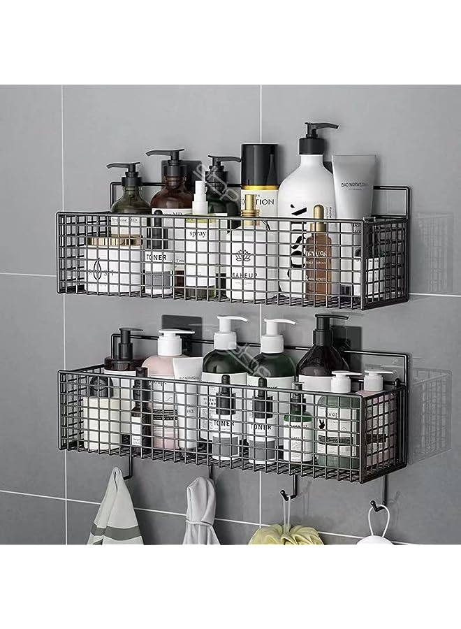 vesus Caddy, 2-Pack Adhesive Shower Organizer Shelves for Inside Shower,No Drilling, Stainless Steel Bathroom Organizer Rustproof Shower Shelf for Bathroom, Kitchen  - Image 1